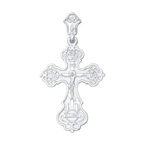 Подвеска крест из серебра