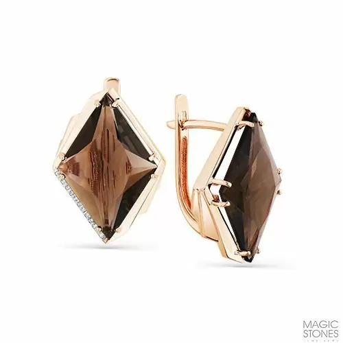 Серьги с английским замком из красного золота