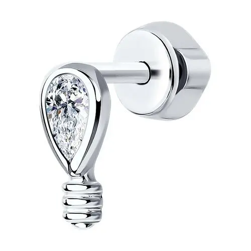 Серьги одиночные из серебра