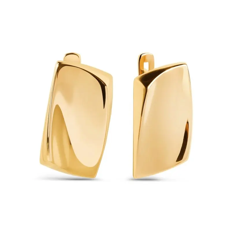 Серьги с английским замком из красного золота