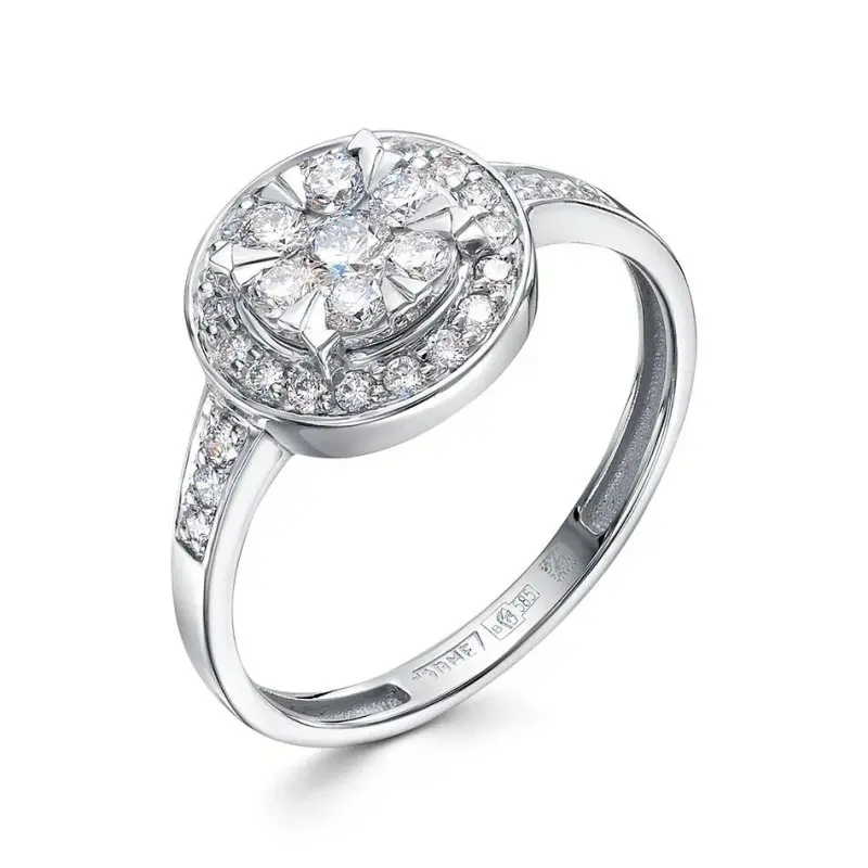 Кольцо декоративное из белого золота