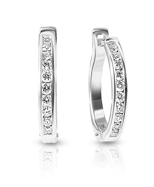 Серьги с английским замком из белого золота