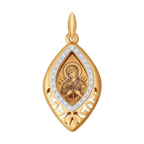 Подвеска икона из красного золота