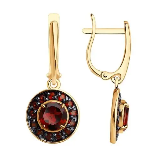 Серьги подвесные из красного золота