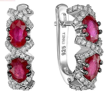 Серьги с английским замком из серебра
