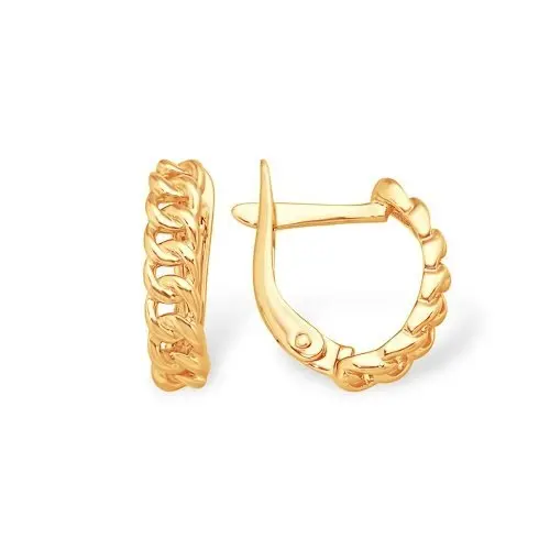 Серьги с английским замком из красного золота