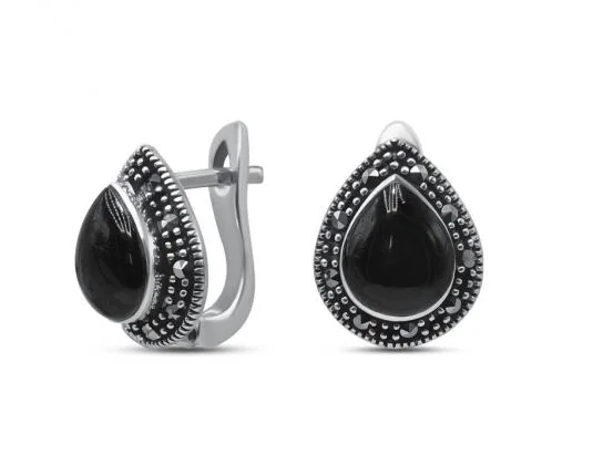 Серьги с английским замком из серебра