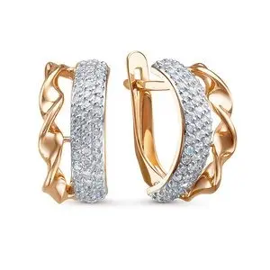 Серьги с английским замком из красного золота