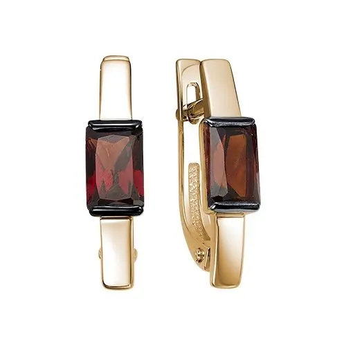 Серьги с английским замком из красного золота вид 1