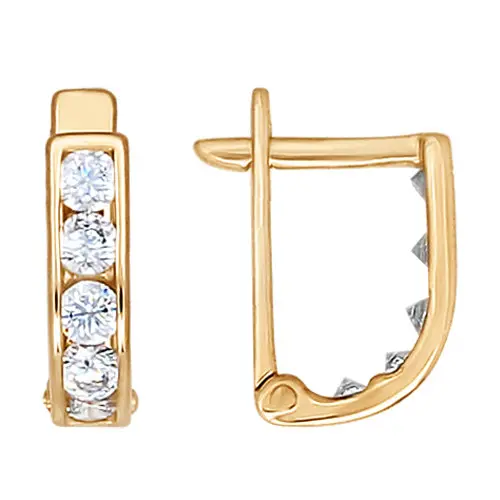 Серьги детские из красного золота