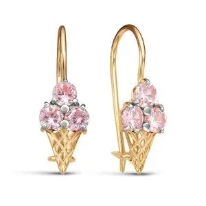 Серьги детские из красного золота