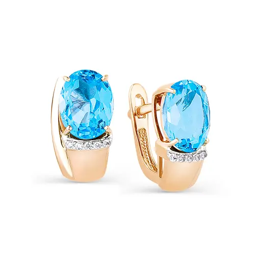Серьги с английским замком из красного золота