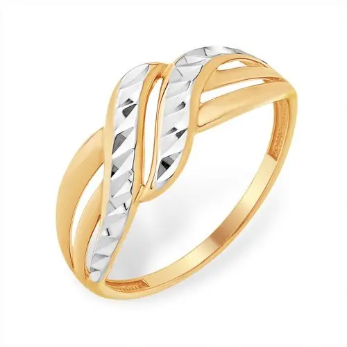 Кольцо декоративное из комбинированного золота вид 1