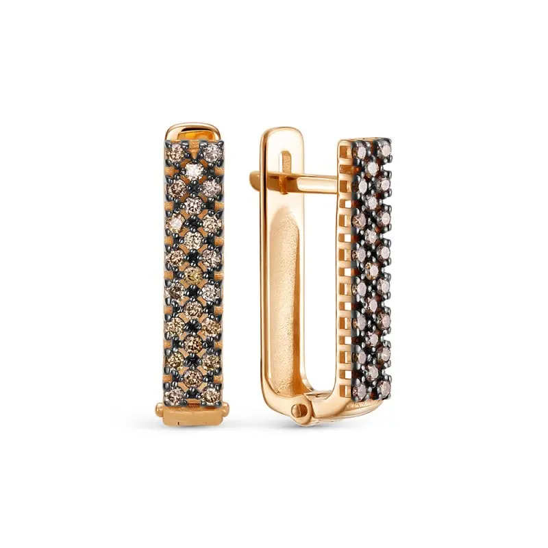 Серьги с английским замком из красного золота