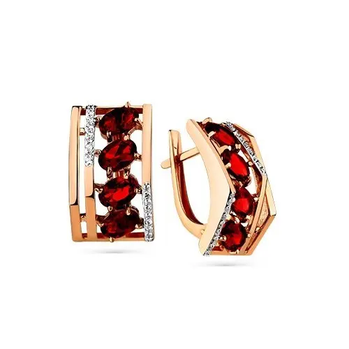 Серьги с английским замком из красного золота