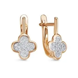 Серьги с английским замком из красного золота