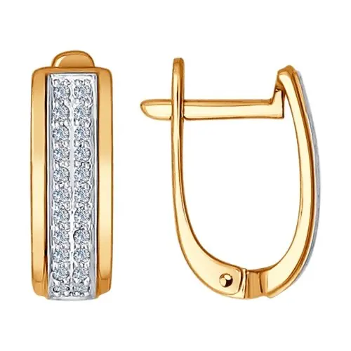 Серьги с английским замком из красного золота