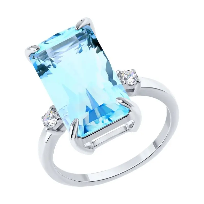 Кольцо декоративное из белого золота