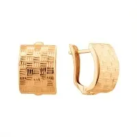 Серьги с английским замком из красного золота