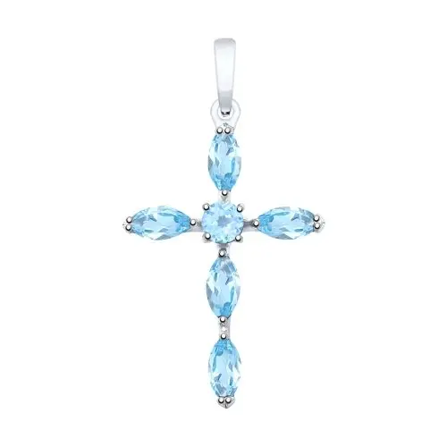 Подвеска декоративный крест из серебра