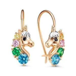 Серьги детские из красного золота