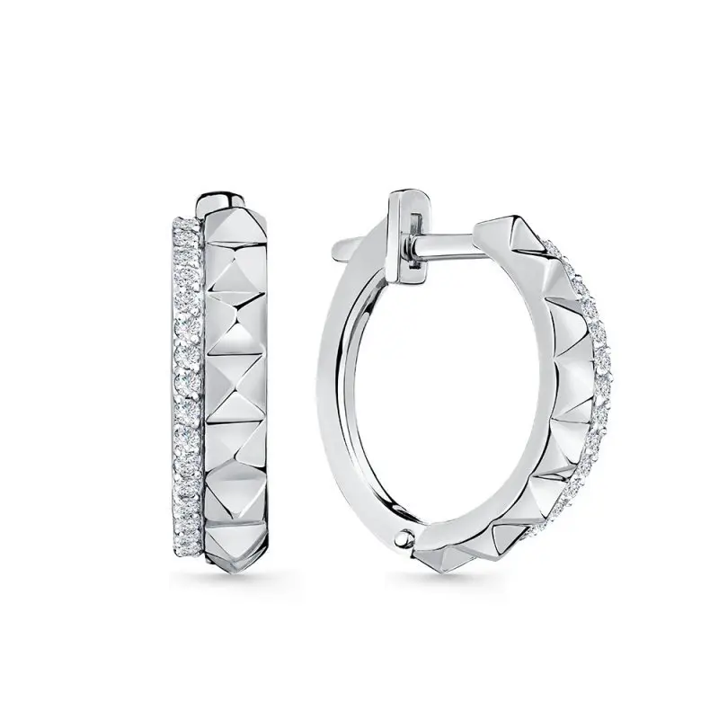 Серьги с английским замком из белого золота