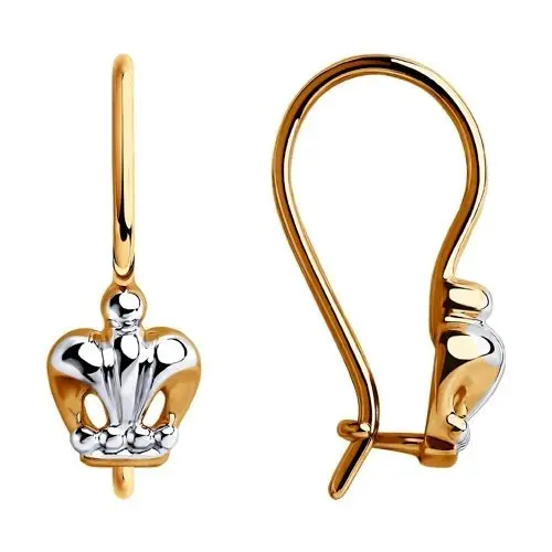 Серьги детские из красного золота