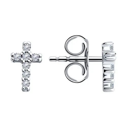 Серьги пуссеты из серебра