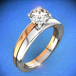 Кольцо помолвочное из комбинированного золота