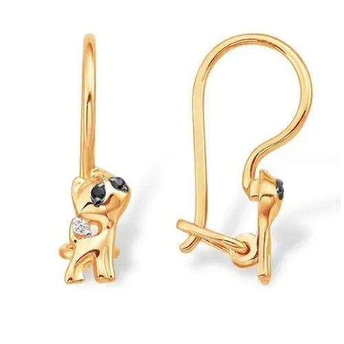 Серьги детские из красного золота