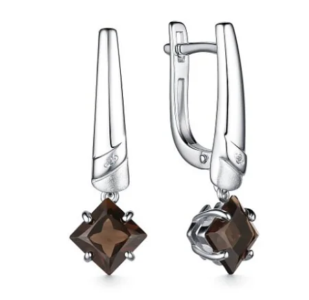 Серьги подвесные из серебра