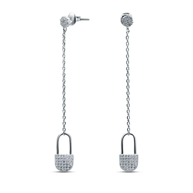 Серьги подвесные из серебра