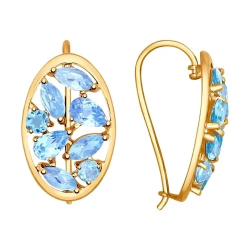 Серьги с английским замком из красного золота