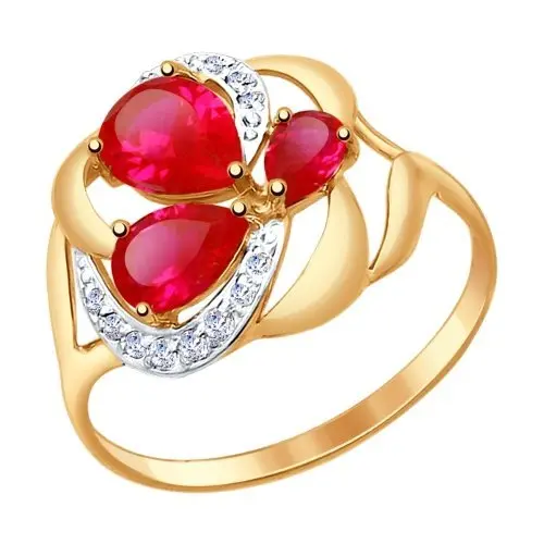 Кольцо декоративное из красного золота