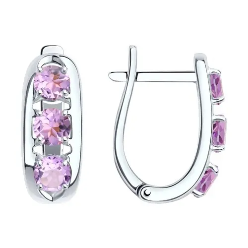 Серьги с английским замком из серебра