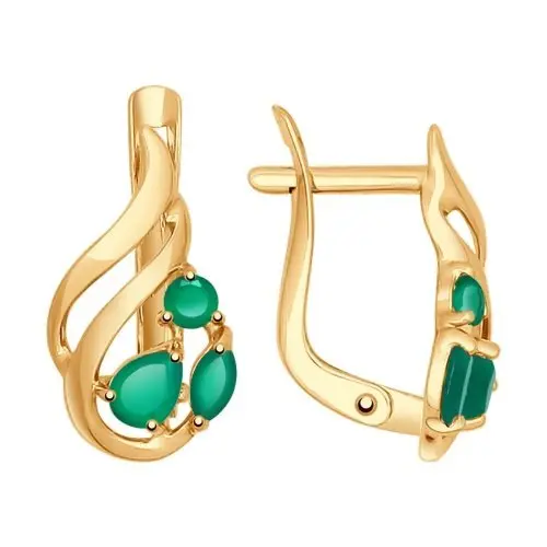 Серьги с английским замком из красного золота