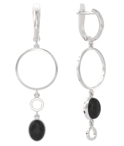 Серьги подвесные из серебра