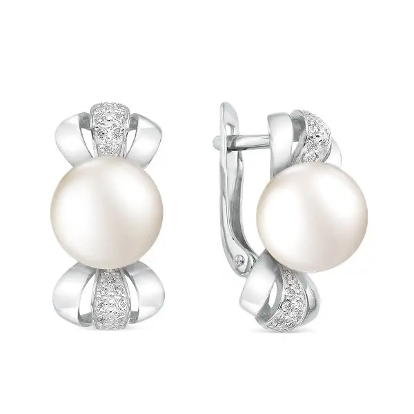 Серьги с английским замком из серебра