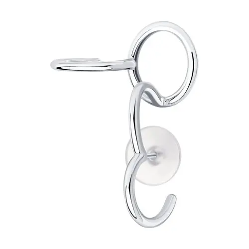 Серьги одиночные из серебра