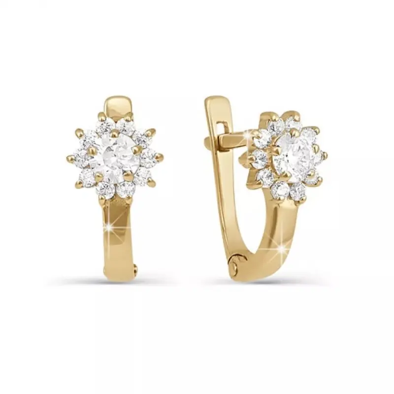 Серьги с английским замком из красного золота