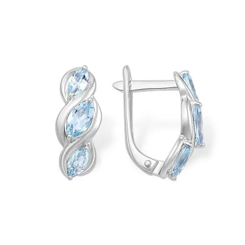 Серьги с английским замком из серебра
