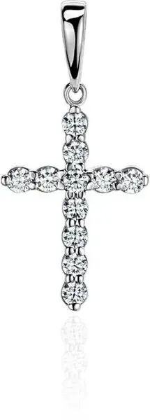 Подвеска декоративный крест из белого золота
