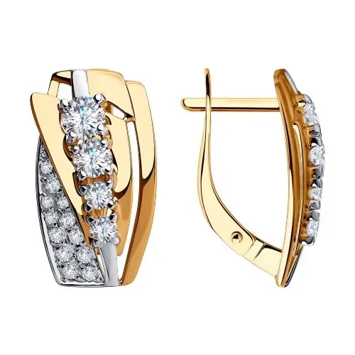 Серьги с английским замком из красного золота