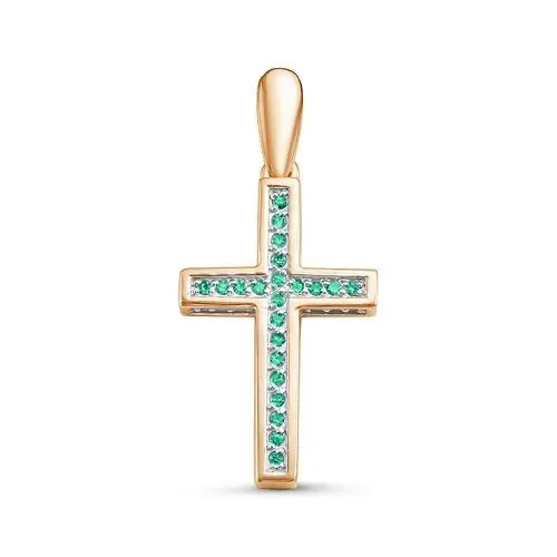 Подвеска декоративный крест из красного золота