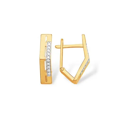 Серьги с английским замком из красного золота