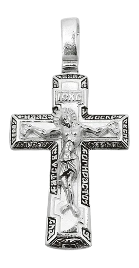 Подвеска крест из серебра