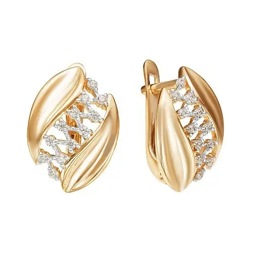 Серьги с английским замком из красного золота