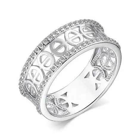 Кольцо декоративное из серебра вид 1