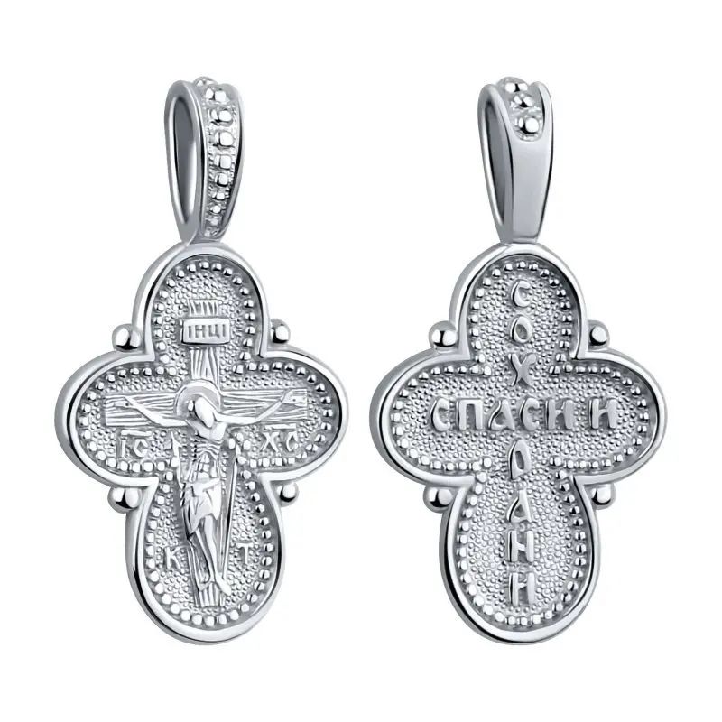 Подвеска крест из серебра