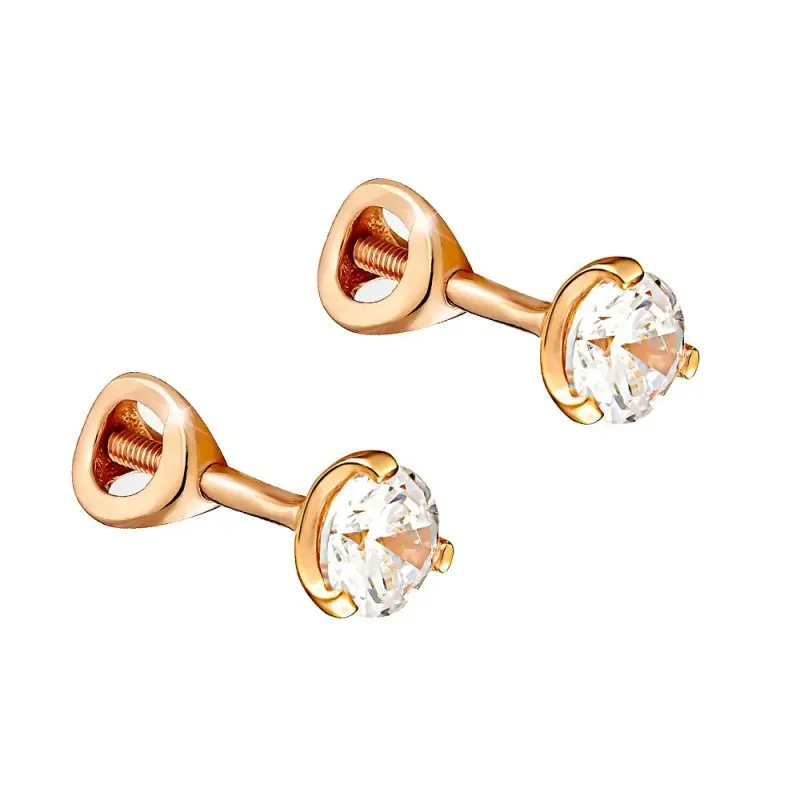 Серьги пуссеты из позолоты